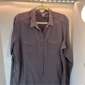 Eddie Bauer Women's Long Sleeve Grey Dress